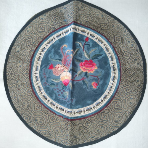 Vintage Chinese Handmade Silk Placemat with Embroidery