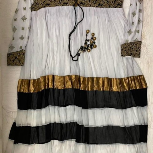 Unique Dress from Dubai like new, white and gold