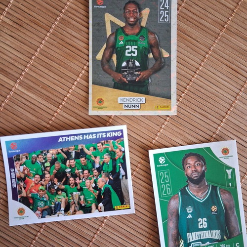 Panathinaikos EuroLeague card set 3 new, Nunn Silver, Lessort, 2007