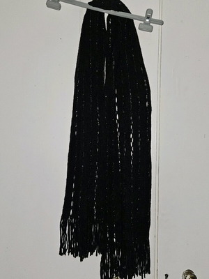 Scarf like new black with silver details and holes