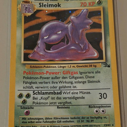Pokémon Sleimok (Muk) Holo Fossil Set card like new, German edition