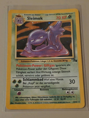 Pokémon Sleimok (Muk) Holo Fossil Set card like new, German edition