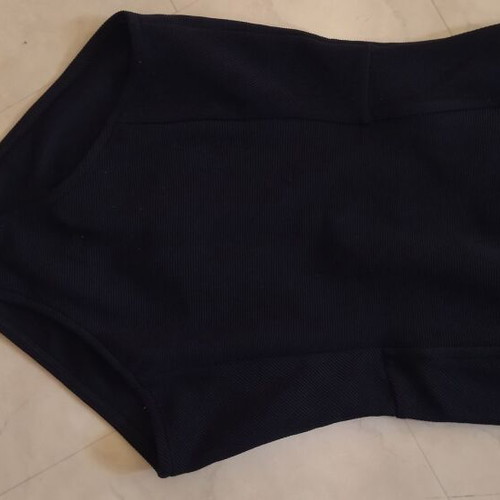Bershka one-piece bodysuit new, ribbed knit, black, size S