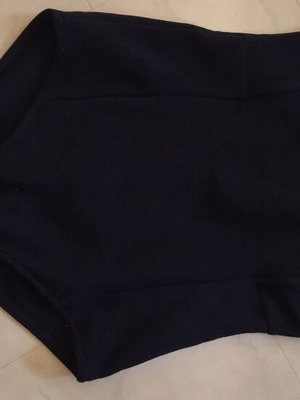 Bershka one-piece bodysuit new, ribbed knit, black, size S