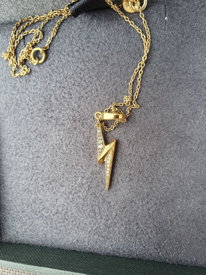 Astley Clarke Biography Lightning Bolt Necklace with White Sapphire