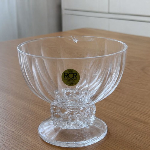 RCR Royal Crystal Rock Crystal Dessert Bowls set of 6, vintage