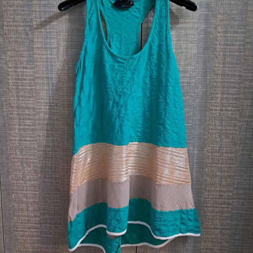 Bsb short asymmetrical cotton dress like new, turquoise and gold