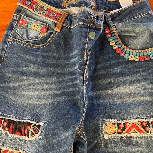 Desigual women's jeans like new, multicolor