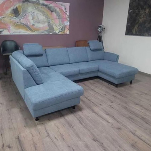 Blue Corner P-Shaped Fabric Sofa LS404520 New