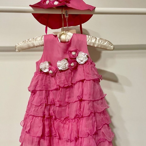 Baptism dress set with hat new Aletta Italy 12-18 months