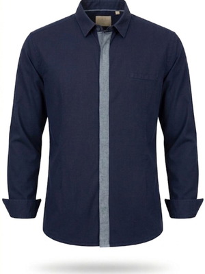 Πουκάμισο Takeshy Kurosawa Navy Blue μέγεθος S σαν καινούργιο