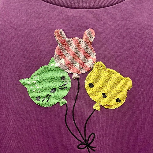 H&M girls' sweatshirt like new, purple with sequins