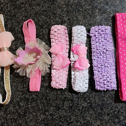 Baby hair ribbons like new, set of 8 multicolored