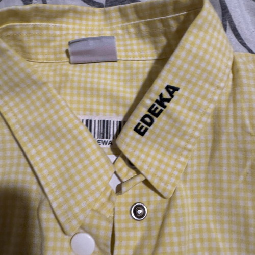 Plaid shirt like new, yellow with studs