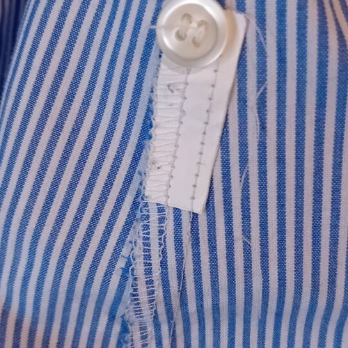 Women's striped blue shirt M like new with subtle rhinestone detail