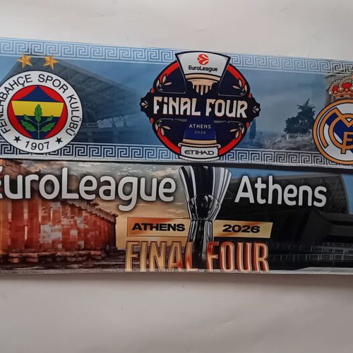 Set of 2 Final 4 2026 OAKA scarves Olympiacos Fenerbahce Real Madrid Valencia