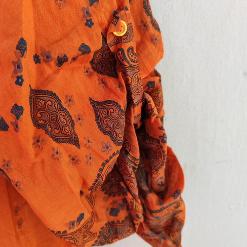 Aerin Tunic Made in Italy like new, orange with green pattern