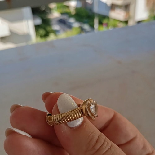 Heart ring like new, adjustable stainless steel, gold color