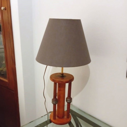 Vintage floor lamp from solid wrought iron, mid-century art deco style