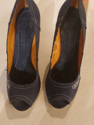 Γόβες Replay peep-toe μπλε μεταχειρισμένες, νούμερο 38