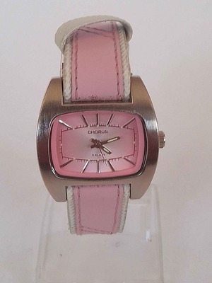 Chorus 5 Bar women's watch used, pink and silver
