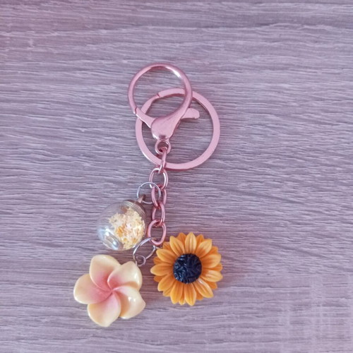 Keychain new, handmade, yellow and orange