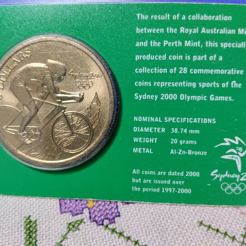 5 Dollar Coins Sydney 2000 Olympic Games new, pack of 4