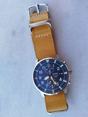 Seiko Chronograph watch like new, Japan, Hardlex crystal, 100m waterproof