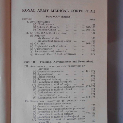 Old Book Standing Orders for Royal Army Medical Corps 1937 used
