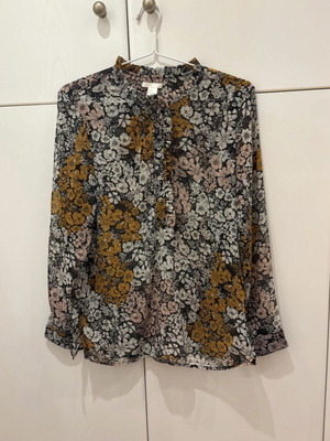 Floral Semi-Transparent Shirt H&M New, Size M 38 10, Multicolor