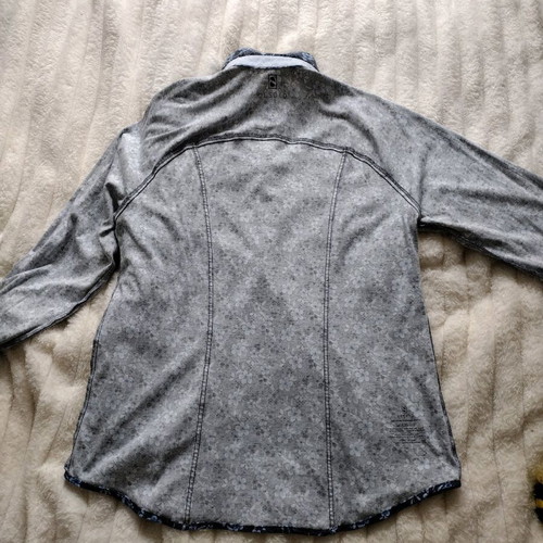 Desoto men's floral shirt like new, gray and blue, size L