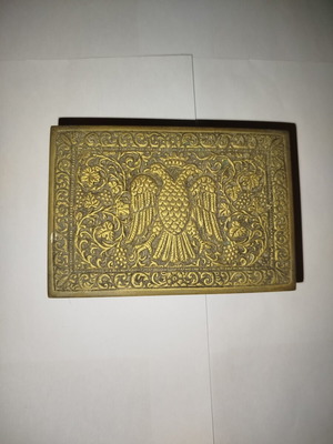 Vintage Vanity Set 4 Pieces with Byzantine Double-Headed Eagle, like new