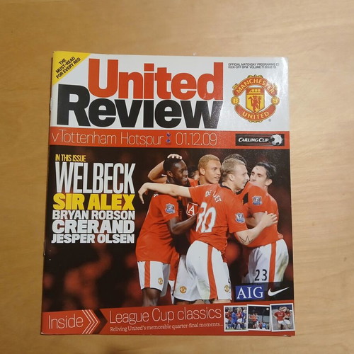 Match program Manchester United - Tottenham 01.12.2009 like new
