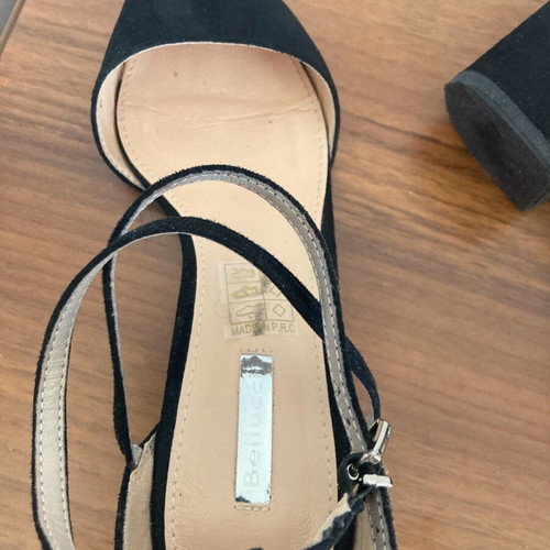 Black suede shoes like new, size 38
