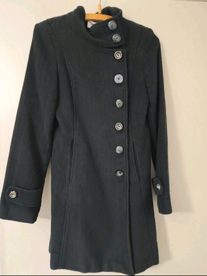 Coat with herringbone texture new, Iso, black size M
