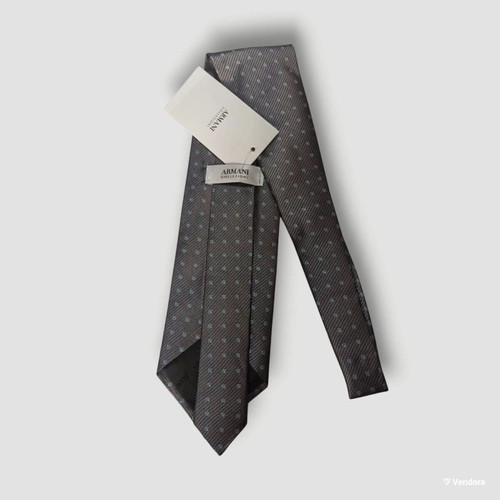 Armani Collezioni silk tie, dark grey with geometric pattern