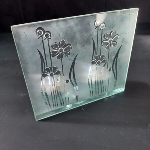 Glass Candle Holder for Tealight like new, 14 cm height