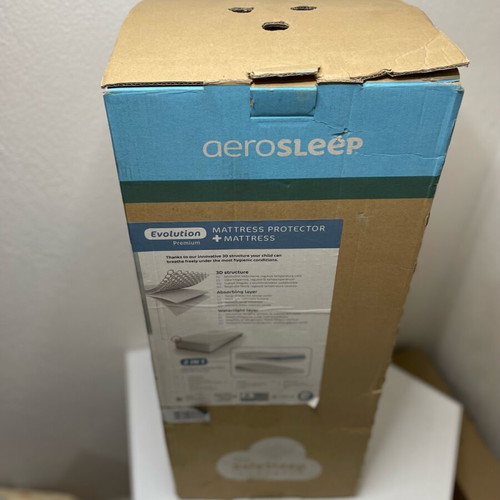 AeroSleep Evolution Premium crib mattress and protector set 120x60x12cm new