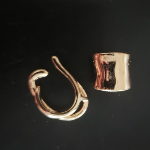 Cuff earrings set of 2, new, gold color by Al'Oro