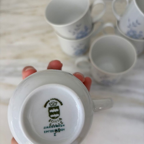 Ionia porcelain coffee set 12 pieces like new, vintage 90s