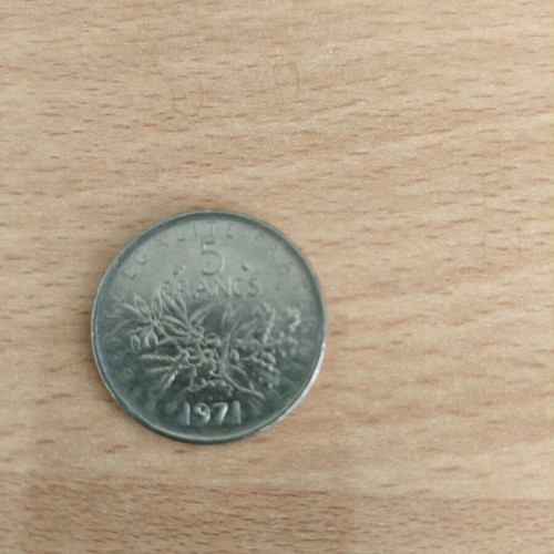French 5 Francs Semeuse Coin used 1971