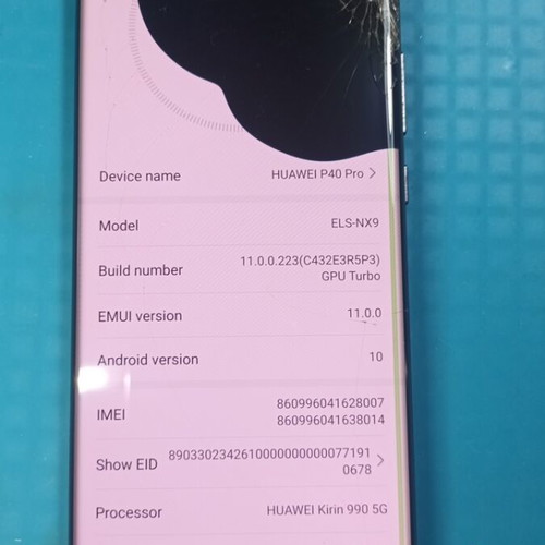 Huawei P40 Pro 8/256 used parts Android 10 NFC