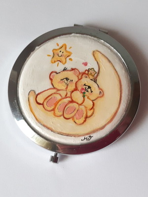 Forever Friends mini painted pocket mirror new