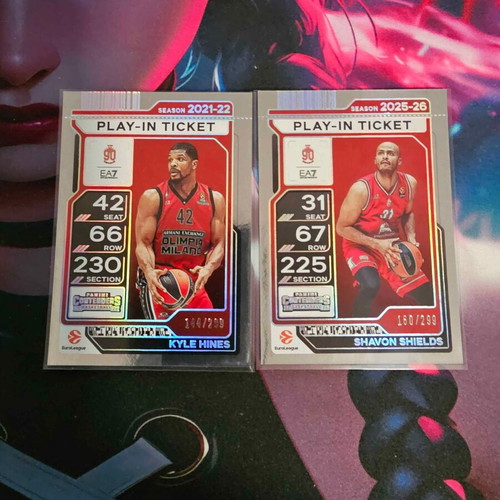 Panini Contenders Euroleague Armani Milan 2 Numbered Cards new