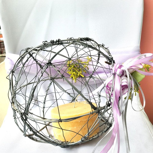 Handmade Wire Sphere Decor like new, Industrial Style