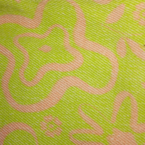 Zara high-waisted cropped jeans like new, green with pink flowers