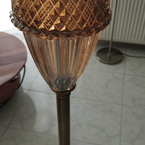 Inart floor lamp like new, brass and glass, height 1.60m