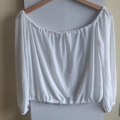 Alerte white sheer blouse, one size