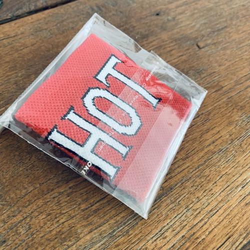 Cotton wrist accessory new, white and red