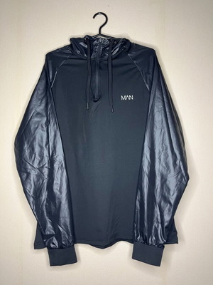 Man Active Gym Matte Hoodie men's top new, size L, black